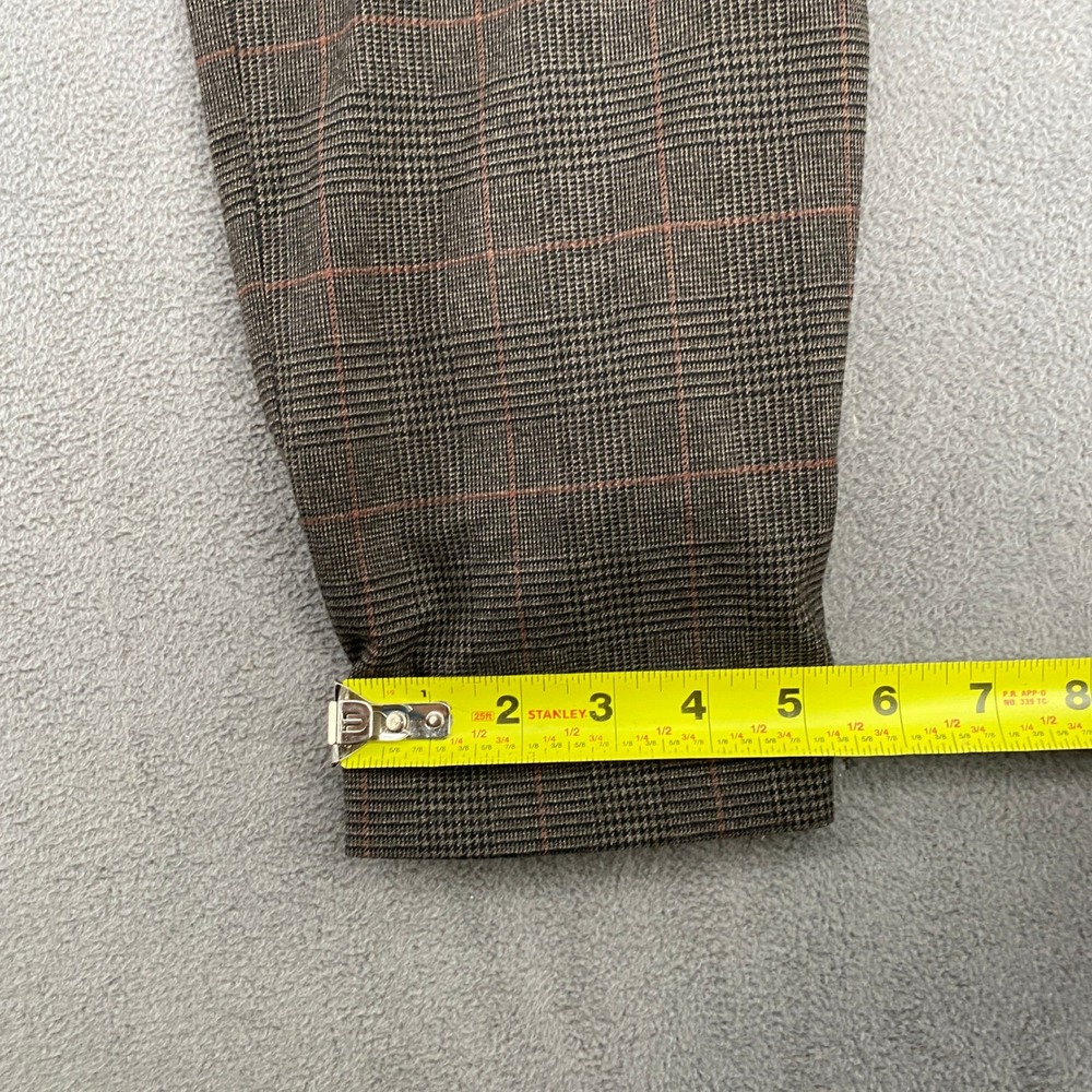 Express Extra Slim Mens Plaid Trousers Brown Glen Check Drawstring Pants Size M - Picture 7 of 10
